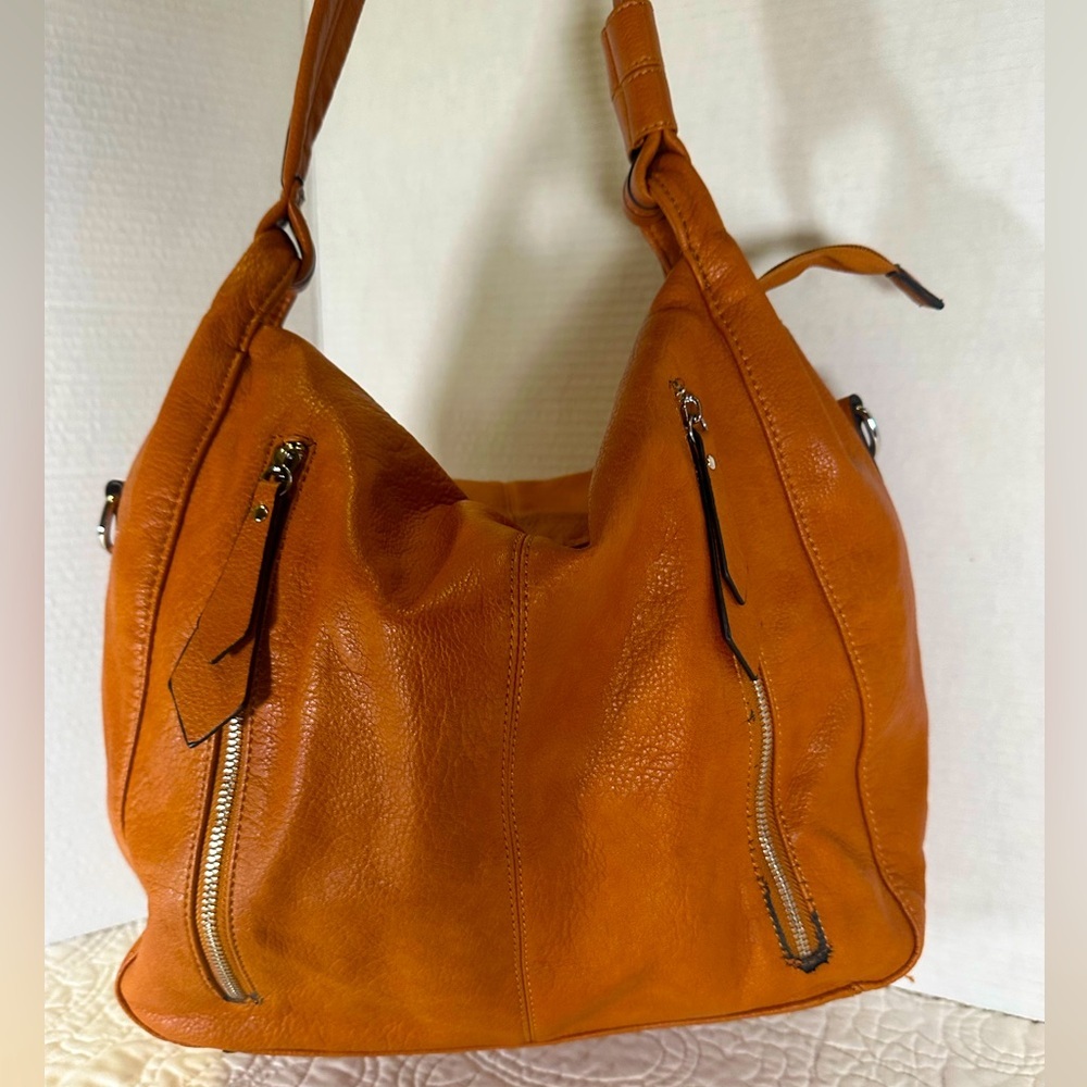 Brown Pleather satchel bag